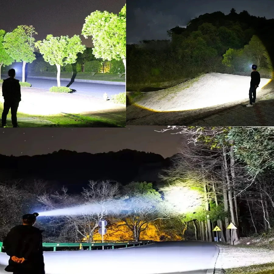 960000000LM 강력한 LED 헤드라이트 강력한 18650 충전식 헤드램프 8900M 장거리 낚시 사냥 헤드 랜턴