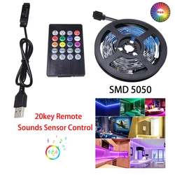 USB - Powered RGB LED Strip Light with Sound Sensor for TV Backlighting and Home Decoration (Music IR Control)