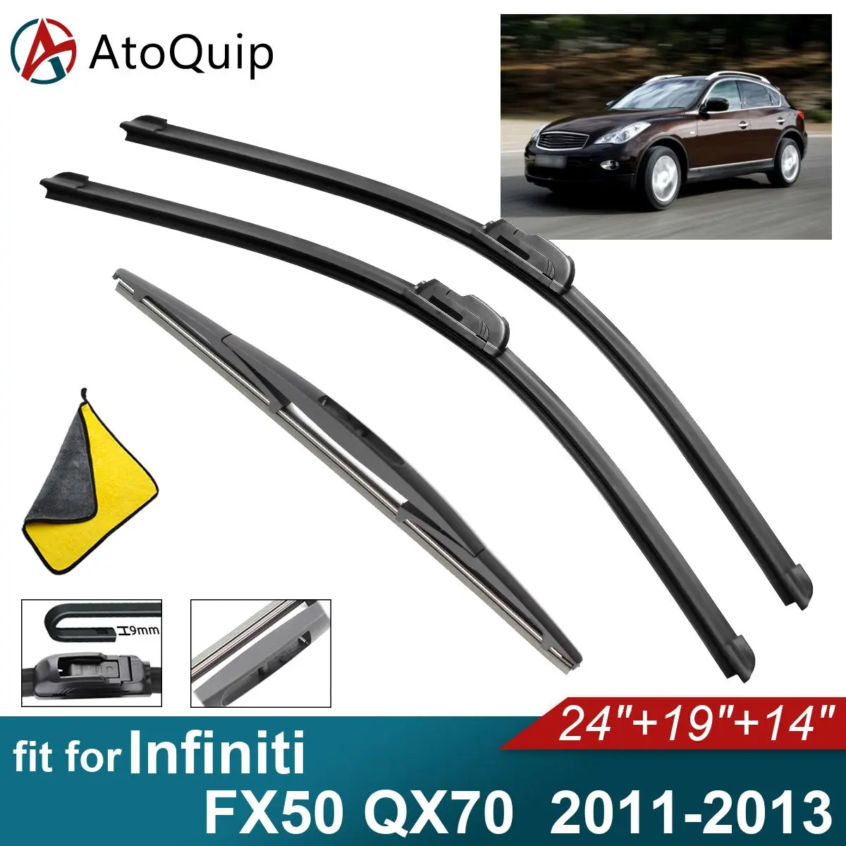 

Задние щетки стеклоочистителя для Infiniti FX50 QX70, мягкие резиновые автомобильные передние Стеклоочистители