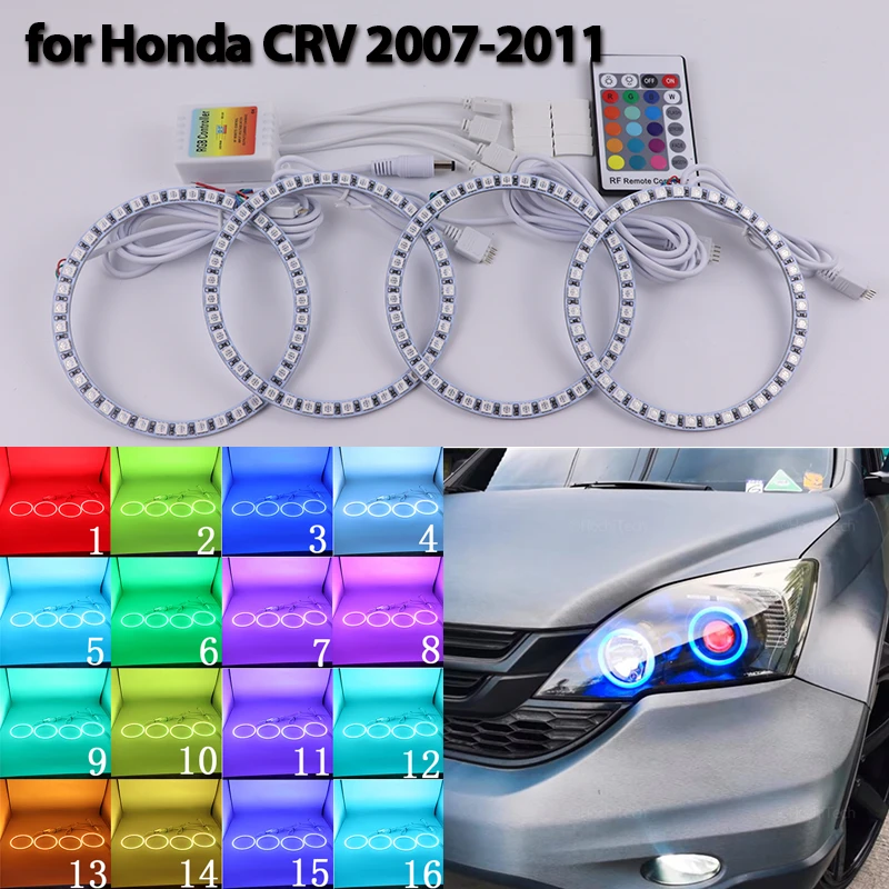 

Гарантия, кольцо с ангельскими глазами, RGB, многоцветный светодиодный пульт дистанционного управления для HONDA CR-V CRV 2007-2011, автомобильные аксессуары