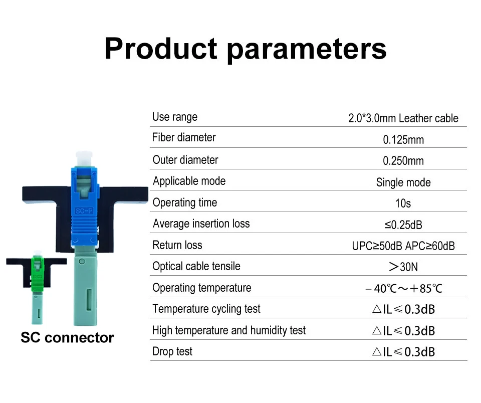 FTTH SC UPC Optical fibe quick connector SC FTTH Fiber Optic Fast Connector Embe