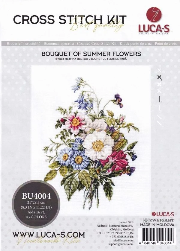 Kit Punto Croce 14Ct 18Ct 25Ct Tela Punto Croce Ricamo Fai Da Te Set Dmc Thread Craft Un Bouquet Di Fiori Estivi 34-42