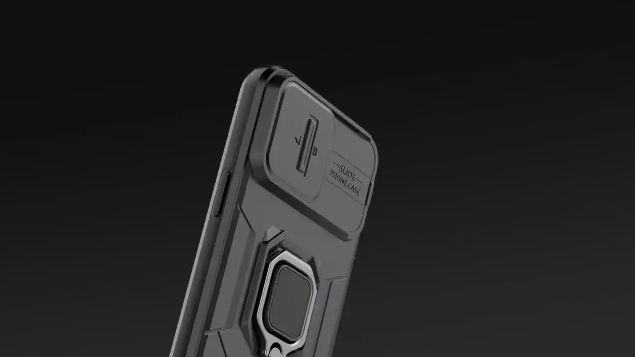 Compatibile con OnePlus 9 Pro 5G Cover, Custodia Armor Anello Cavalletto (Funziona con il Supporto Magnetico per Auto) Case Paraurti (Rosso