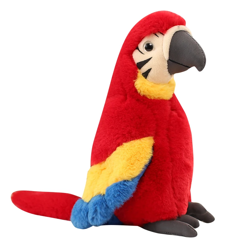 ZU 25cm Lovely Birds Soft Parrot Plush Toy Stuffed Animals Cockatoo Scarlet Macaw Cute Gift For Girl Boy 6