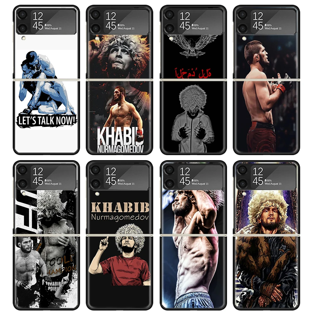 Custodia Per Telefono Nera Khabib Nurmagomedov Per Samsung Zflip5 Zflip4 Zflip3 5G Custodia Protettiva Per Pc Rigido Galaxy Z Flip 3 4 5 Cover Pieghev