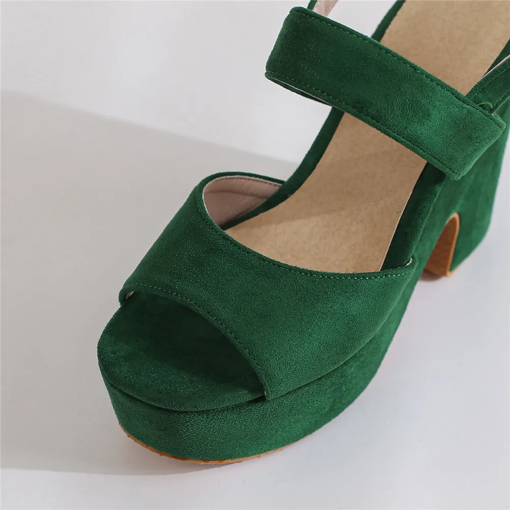 Woman Sandals High Heels Female Platform Ankle Strap Buckle Ladies Flock Wedge Shoes 2024 Summer Dropshipping Sandalias De Mujer