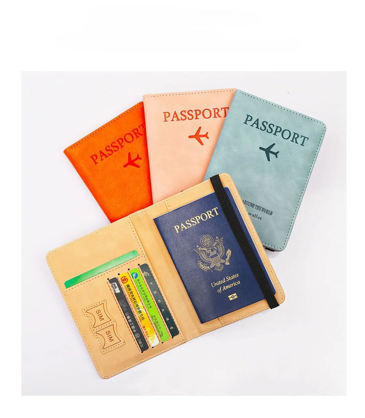 2 Custodie Per Passaporto In Ecopelle PU, Porta Documenti Con Scomparti Per Carte Di Credito E SIM, Misura 14.5x9.8 Cm, Uomo E Donna