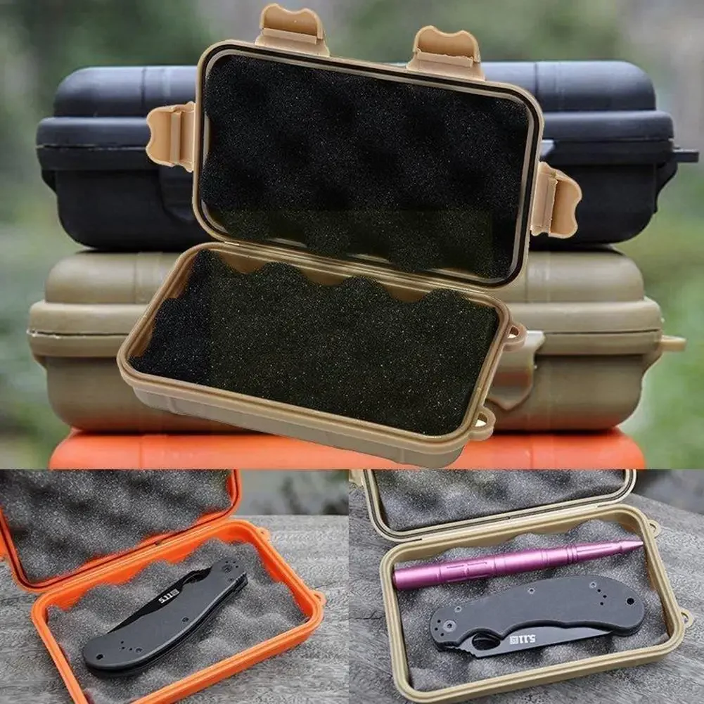 

Small Waterproof Box Survival Storage Kit Shockproof Sealed Containers Fishing Outdoor Tools And Camping Travel Pressure-pr J1d6