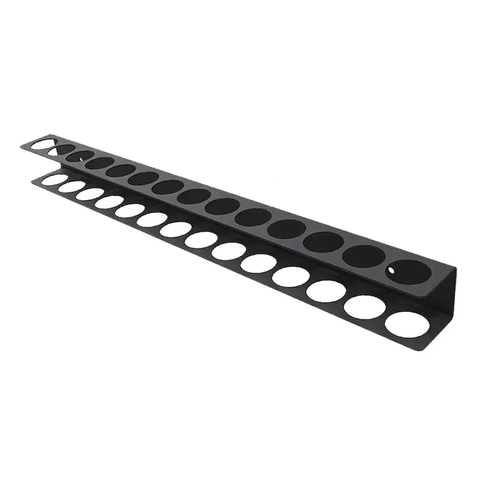 Lot De 2 Porte-outils Muraux - 14 Trous Chacun - Dimensions 40 Cm - Noir - Pour Tournevis, Clés... - Avec Vis Et Chevilles
