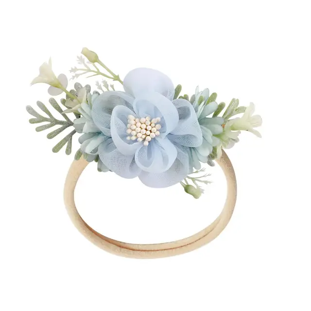 Floral Girls Headbands Newborn Baby Elastic Princess Hairbands Kids Pearl Flower Fresh Style Cute Hair Accessories Diademas 40
