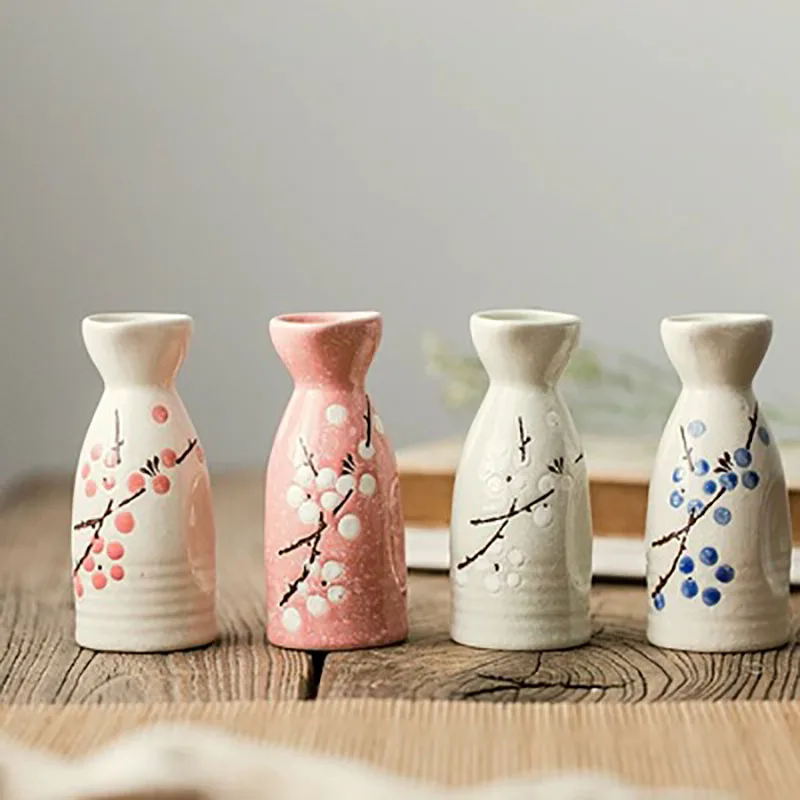 Japanese-Style Underglaze Snowflake Ceramic Sake Set, Wine Pot, Wine Warmer, Red Wine, Liquor Dispenser