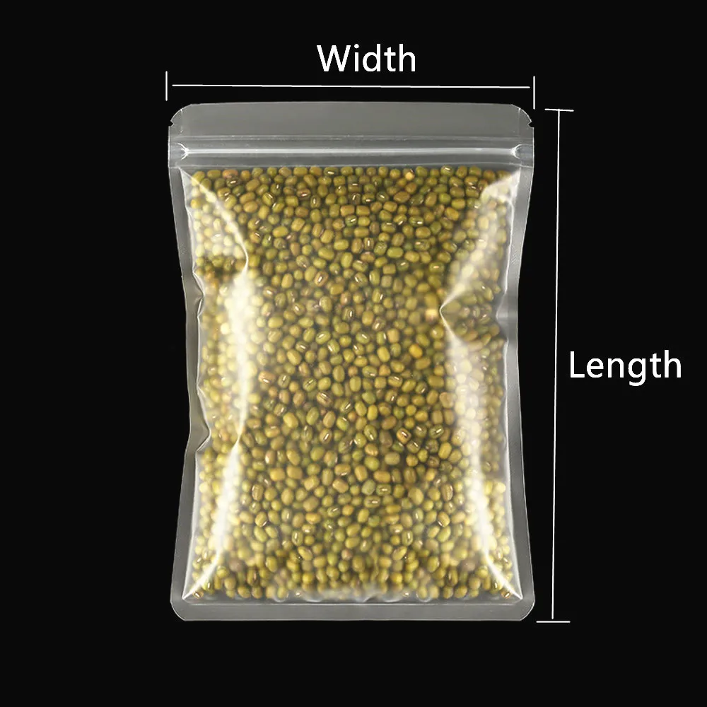 Food Grade Zip Lock Bag 100pcs Matte Transparent Zipper Resealable Plastic Pouch - Self-sealing Packaging for Underwear / Snacks 3