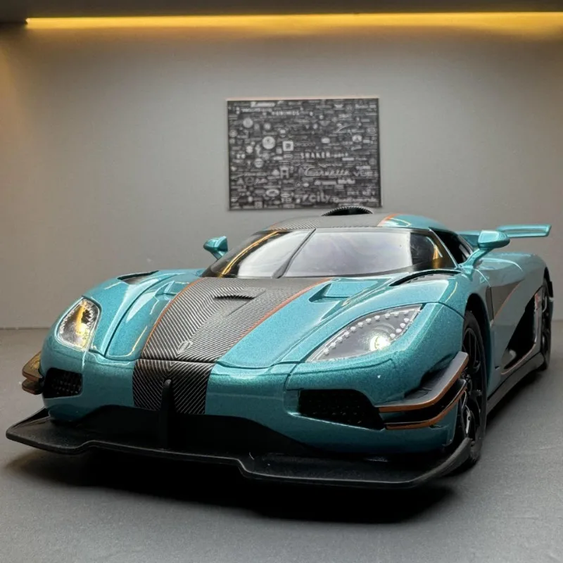 Simulazione 1:24 Koenigsegg One 1 Modello Di Auto Sportiva Sound Light Diecast Metal Voiture Miniature Collective Home Decor Giocattoli Per Auto Per B