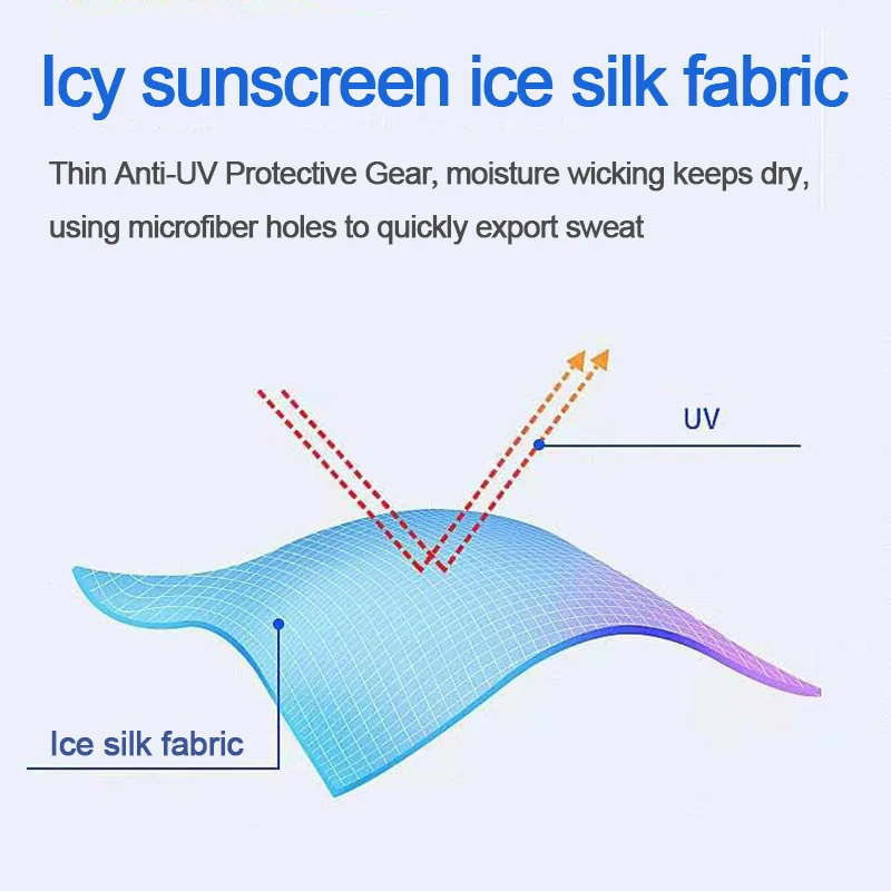 Ice Silk Gloves Men's Summer Thin Outdoor Cycling Driving Anti-skid Sunscreen Fingerless Fishing Gloves Outdoors Kayaking Rowing