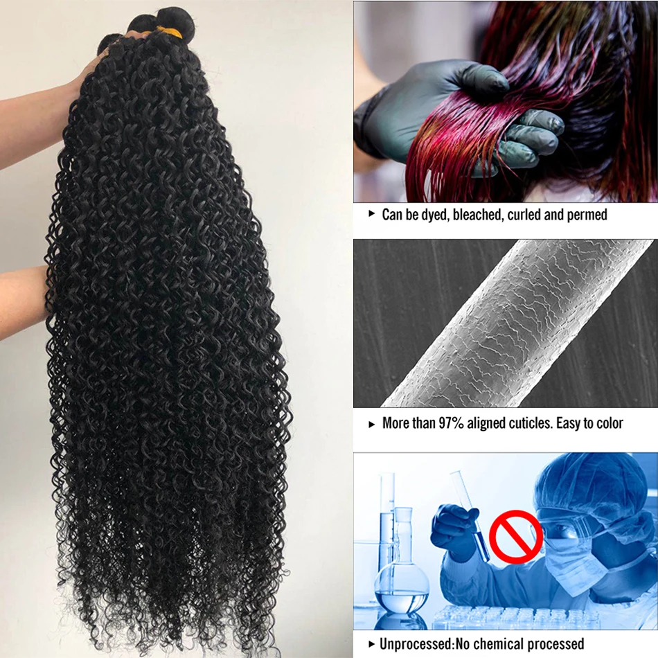 Kinky Curly Hair Bundles Deal 1/3/4 Pcs Jerry Curly Bundles Human Hair 30 Inch Deep Curly Hair Extensions Tissage Cheveux Humain 2