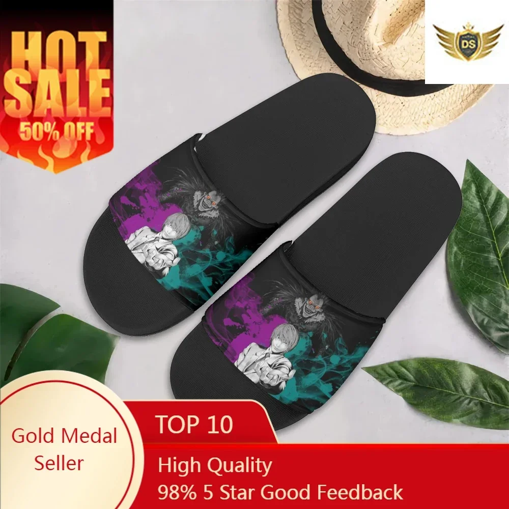 Cartoon Anime Death Note Print Women Slippers Casual Home Footwear New Fashion Summer Sandals Rubber Shoes