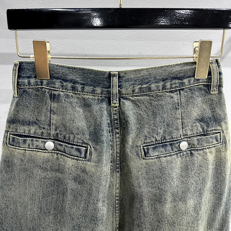PFNW High Quality Japanese Vintage Straight Drag Washed Jeans Gradient Spring 2025 New Denim Long Pants Casual Trousers 28W5912 4