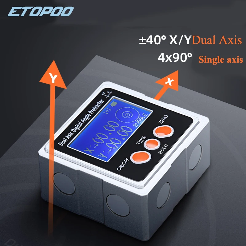Digital Protractor Inclinometer Dual Axis Level measure box Angle ruler Elevation meter DAX digital level