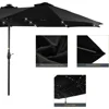 Patio Umbrella 15x9FT LED Double-sided with UPF50+ and Wind-Resistant Design, (No Base), Effortless Operation Outdoor Umbrella 6