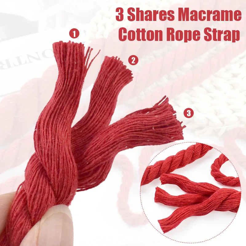 Red Braided Twisted Cotton Cord for DIY Crafts and Accessories – Multiple Lengths and Thickness Options