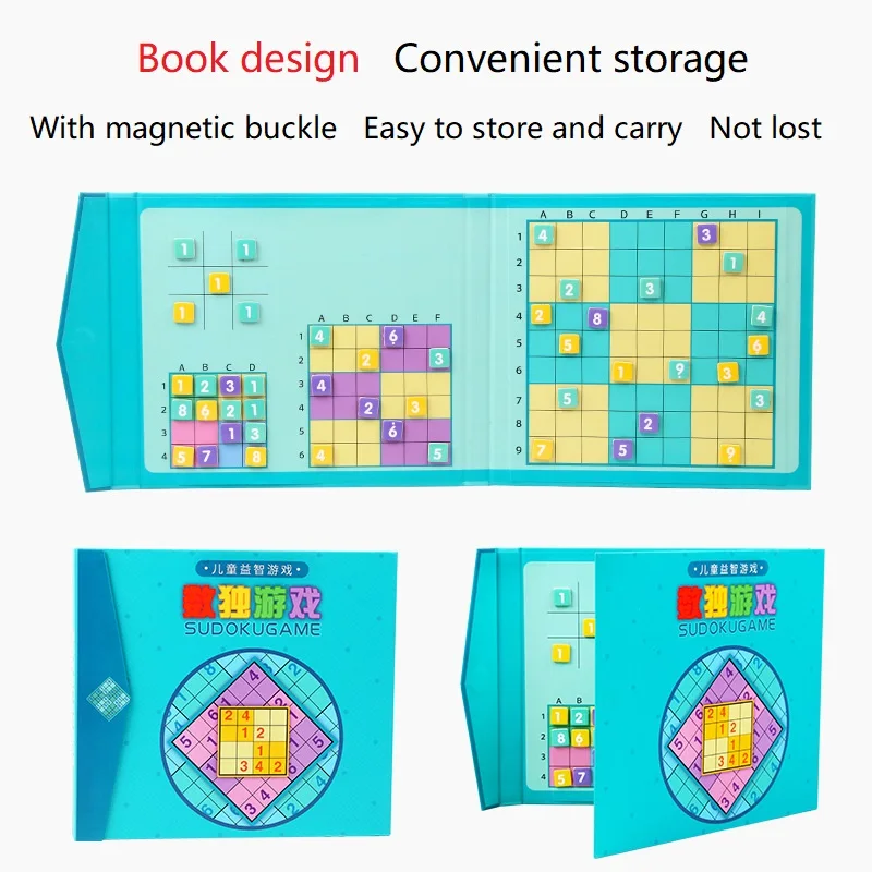 Sudoku Game 4 in 1 Magnetic Wooden Sudoku Game Book Preschool Early Learning Kids Educational Math Toy Puzzle Gift Sudoku 3