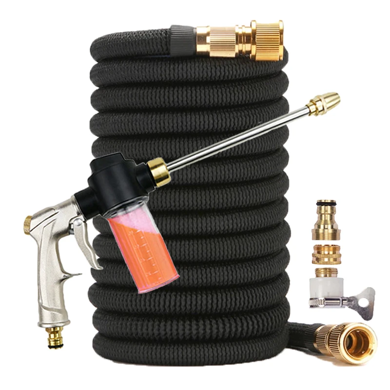 Watering Irrigation Expandable Magic Hose Garden Pipe With Spray Water Gun High-Pressure Car Wash Cleaning Tools