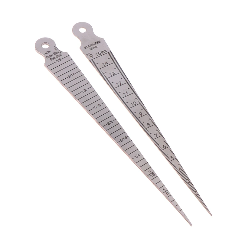 스테인레스 스틸 테이퍼 필러 게이지 1-15mm 구멍 내경 조리개 스케일 측정 도구