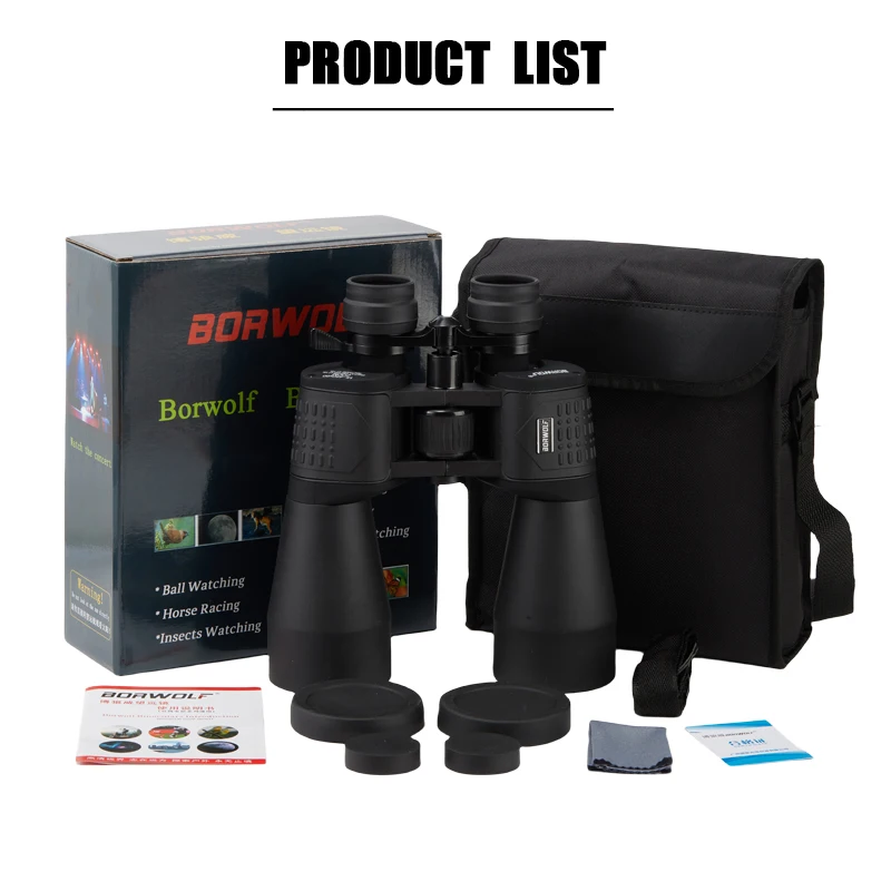 BORWOLF 15-450X60 Binoculars Telescope HD Light Night Vision Bak4 Prism Professional Zoom Powerful for Hunting Bird Watching 6