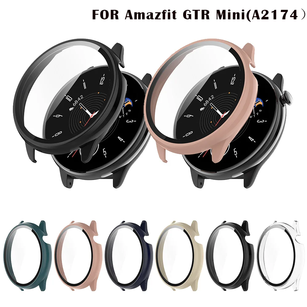 

Full Protective Case For Huami Amazfit GTR Mini A2174 Screen Protector case for GTR Mini Cover pc 2in1 Shell+tempered glass Film