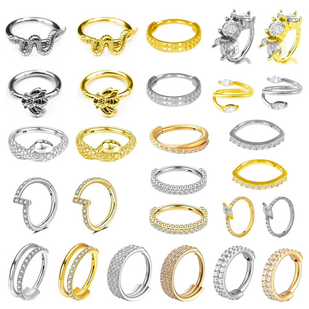 

Snake Bee Clicker Helix Piercing Ear Cartilage Conch Hoop Body Nose Ring Piercing For Women Men 316L Surgical Steel
