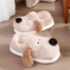 Winter Couple Style Concise Solid Color Wrap Heels Plush Slippers Non-slip Warm Flip Flops Women Men Home Casual Cotton Shoes 4