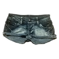 Hip hop mode vêtements de rue impression graphique style femmes shorts noirs ins y2k goth slim denim shorts 5