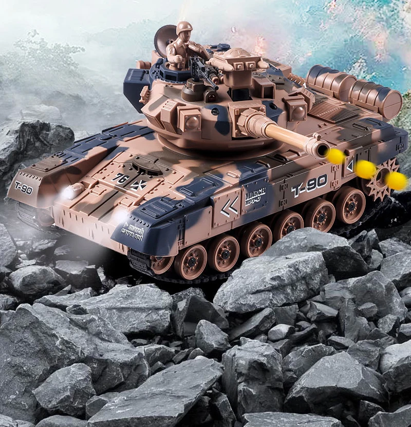 Robot Tank T90/T60 RC Korumalı 2.4GHz - Savaş Oyunu
