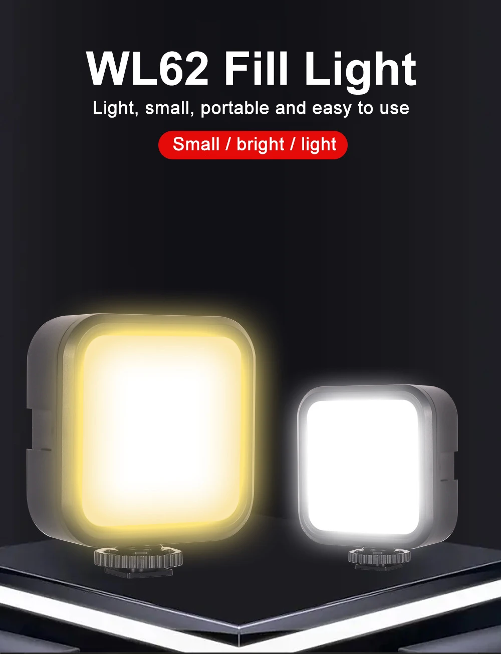 LED Video Light Portable Photography On-Camera 3000K-7000K Mini 3 colors light Rechargeable For DSLR Camera Camcorder Gopro Vlog