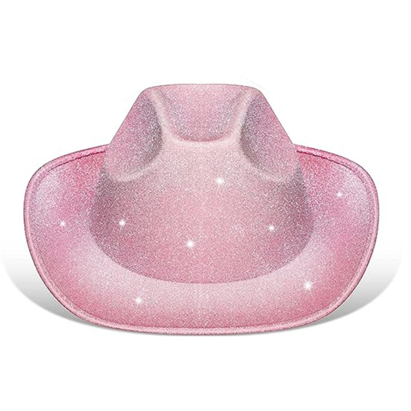 Cowboy Hats Cowgirl Hats Glitter Pink Cowboy Hat Sunglasses Scarf Theme Party Costume Stage Props Outfit