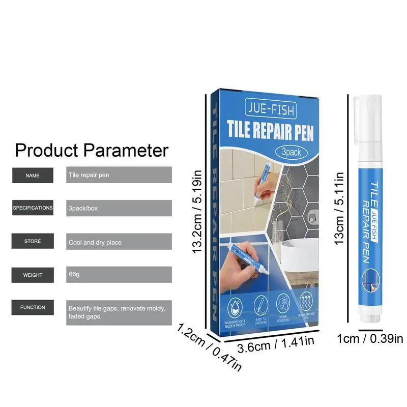 Grout Pen 3pcs/pack Tile Grout Paint Pen Repair Marker Tile Gap Restore And Renew Line Squeeze Tube