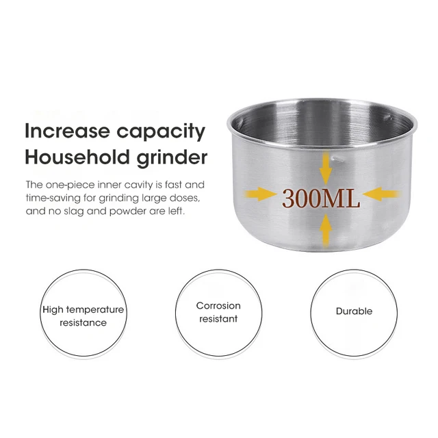 Mini smerigliatrice elettrica per uso domestico 300ml ultrafine polverizzatore per alimenti per bambini macinacaffè spezie macinapepe mulino per cereali 2/4 lame 5