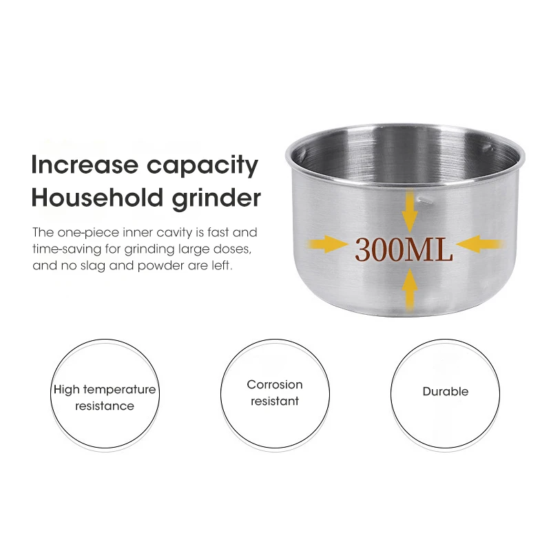 pulverizer moedor de cafe especiarias pimenta moinho graos 300ml novo 2022 05
