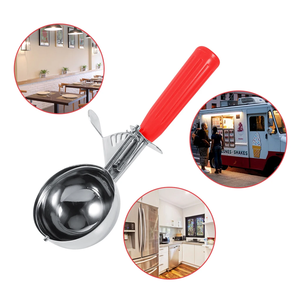 Practical Stainless Steel Fruit Ice Cream Scoop Spoon with Plastic Handle Kitchen Tool Hot Stainless Steel Ice Cream Scoop kitchen scoop