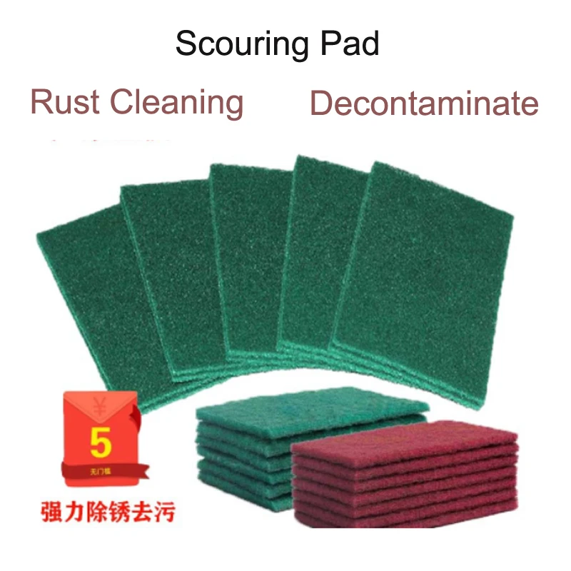

Rust Removal Decontaminate Industrial Rag Kitchen Pot Brush Anti-Greasy Bowl Plate Cleaning Sponge Dish Cleaning 5 Pcs