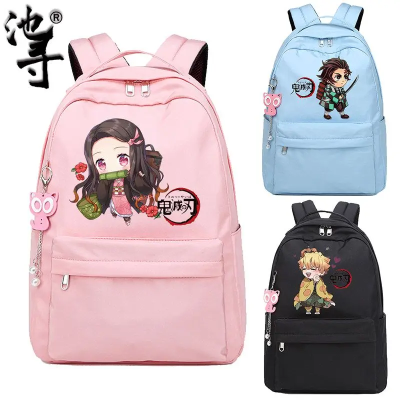 

Anime peripheral ghost slayer blade schoolbag Nezuko Tanjiro my wife Zenyi two-dimensional backpack female zipper shoulders