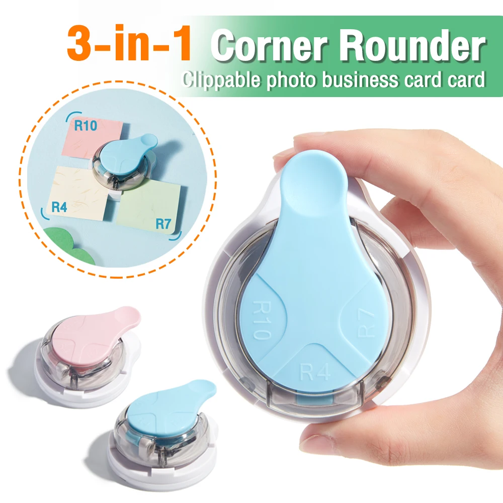 3 In 1 R4 R7 R10 Plastic Punching Machine DIY Card Paper Hole Punch Circle Pattern Photo Cutter Tool Scrapbooking Puncher