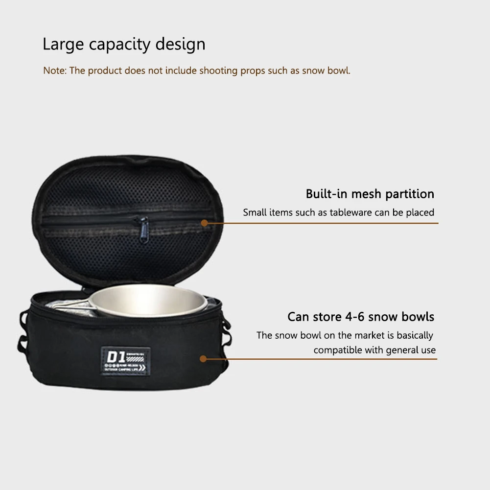 Sierra Bowl Storage Bag Oxford Waterproof Tableware Cups Carrying Case Organizer Outdoor Camping Travel Barbecue Picnic Pouch
