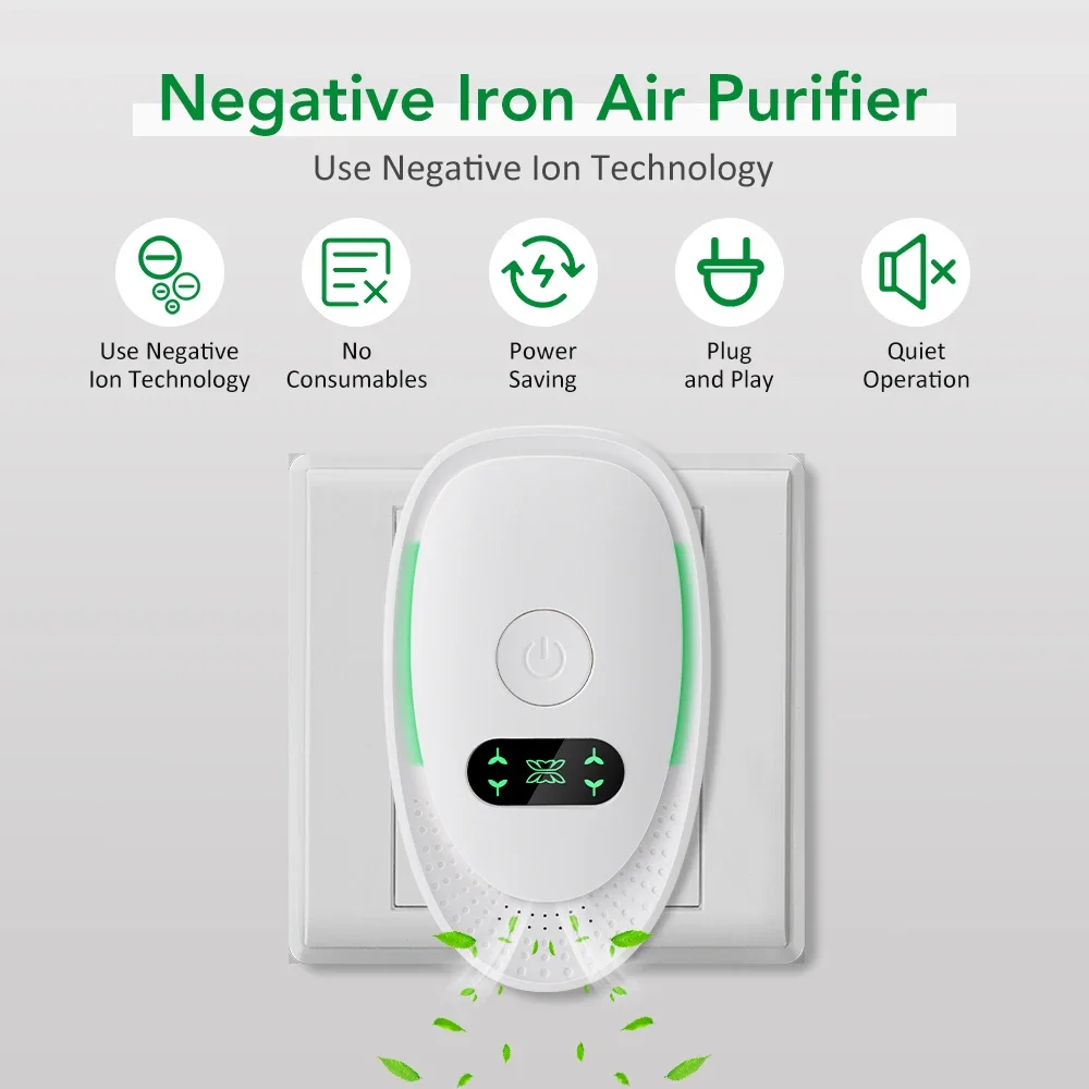 Compact Plug-In Ionic Air Purifier with Negative Ion Technology