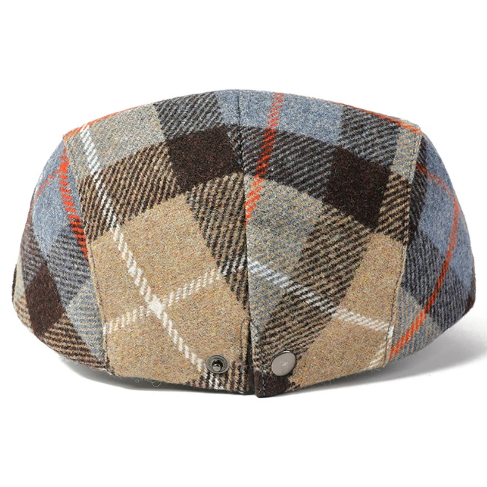 HT4319 Berets Autumn Winter Caps Men Women Plaid Beret Caps Artist Painter Wool Beret Hat Male Female Flat beret hat woolen beret