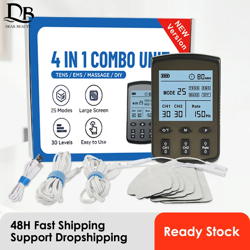 25 Modalità Tens Unit Stimolatore Muscolare Dual Channel Ems Meridian Shoulder Massaggiatore Cervicale Per Il Corpo Pulse Muscle Stimulation Machine