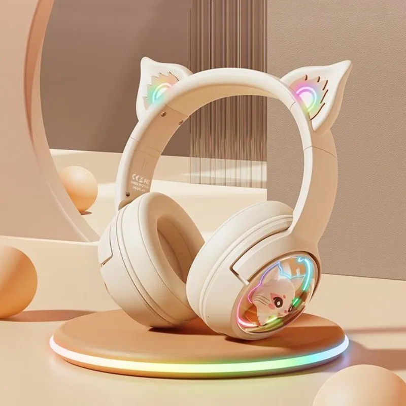 

Bluetooth-наушники складные с кошачьими ушками, Hi-Fi
