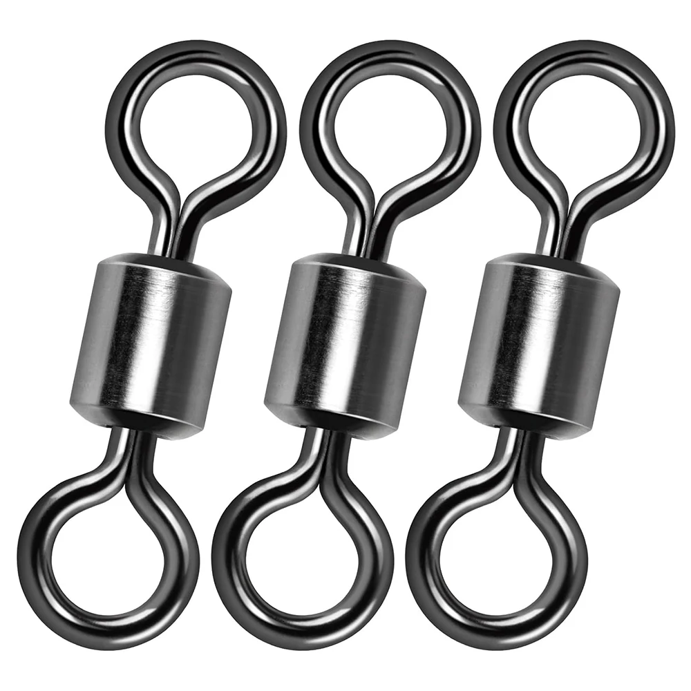 50 pcs Bearing Swivel Fishing Connector Stainless Steel Carp Snap Fishhook Lure