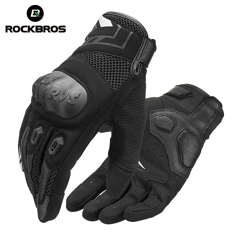 ROCKBROS 4 Seasons Motorcycle Gloves Touch Screen Tactical Gloves Wear Resistant Non-slip Bike Bicycle Cycling Gloves Men Women motorcycle gloves for men breathable non slip wear resistant hard shell protective cobweb pattern outdoor sports cycling gloves