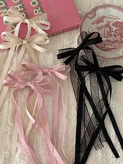 Pinces à cheveux avec ruban en maille pour femmes et filles, 2/6 pièces, accessoires de cheveux de fête 1
